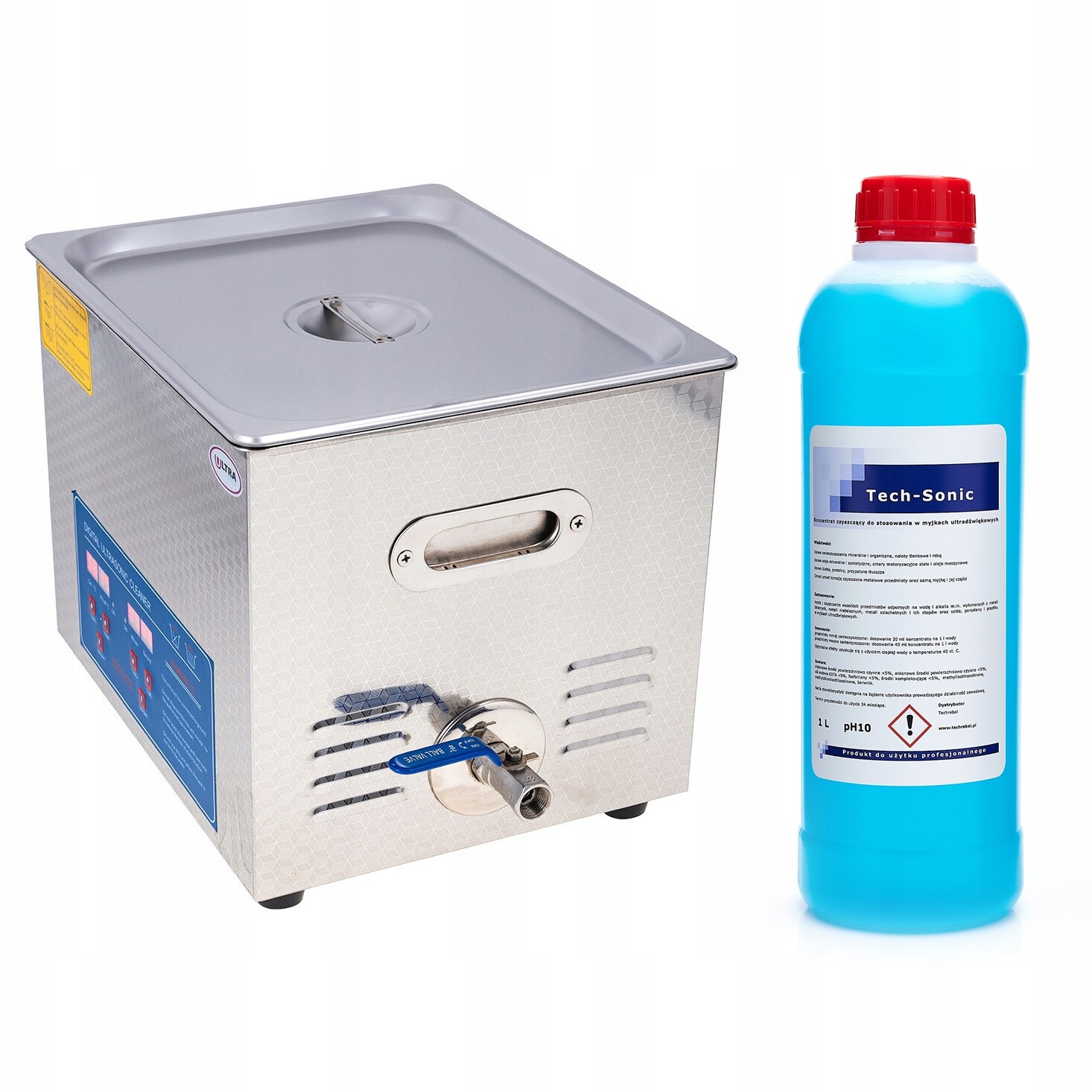 Ultrazvuková Myčka Na Vodu 10 L S Topným Tělesem PS-40A 640 W, Koš, Kapalina 1 L