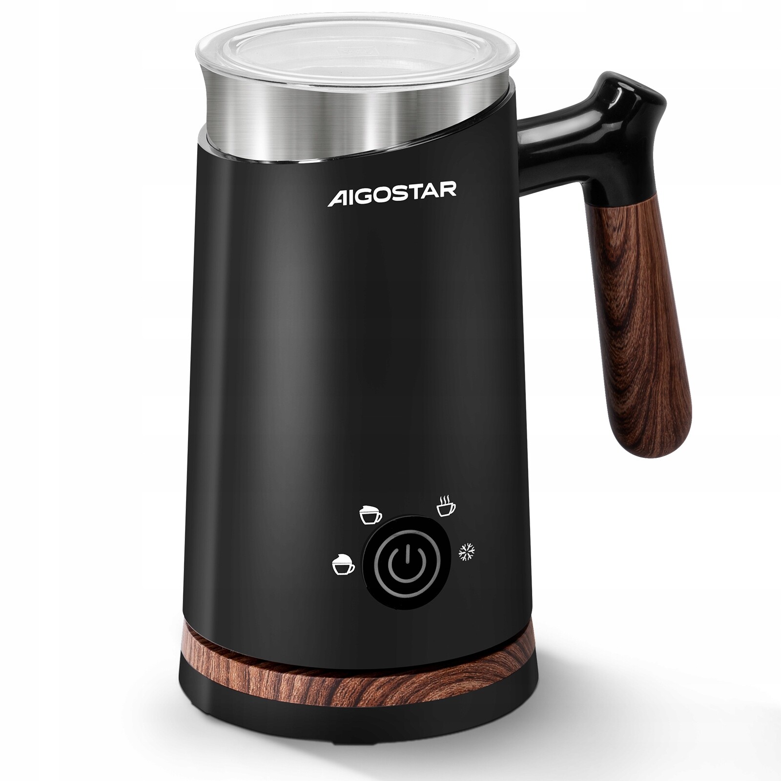 Napěňovač mléka Ohřívač 4 režimy 500 W černý Aigostar elektrický