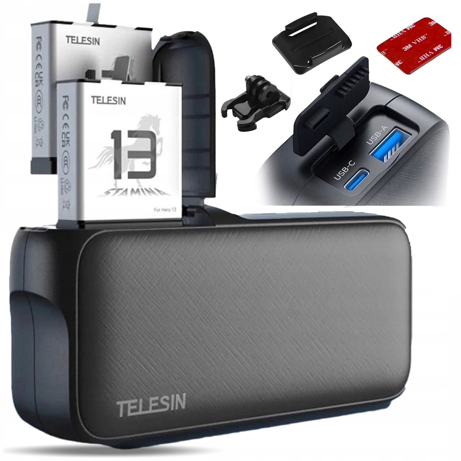 GoPro Hero 13 Black Příslušenství Usb nabíječka Powerbanka 10000mah 3M páska