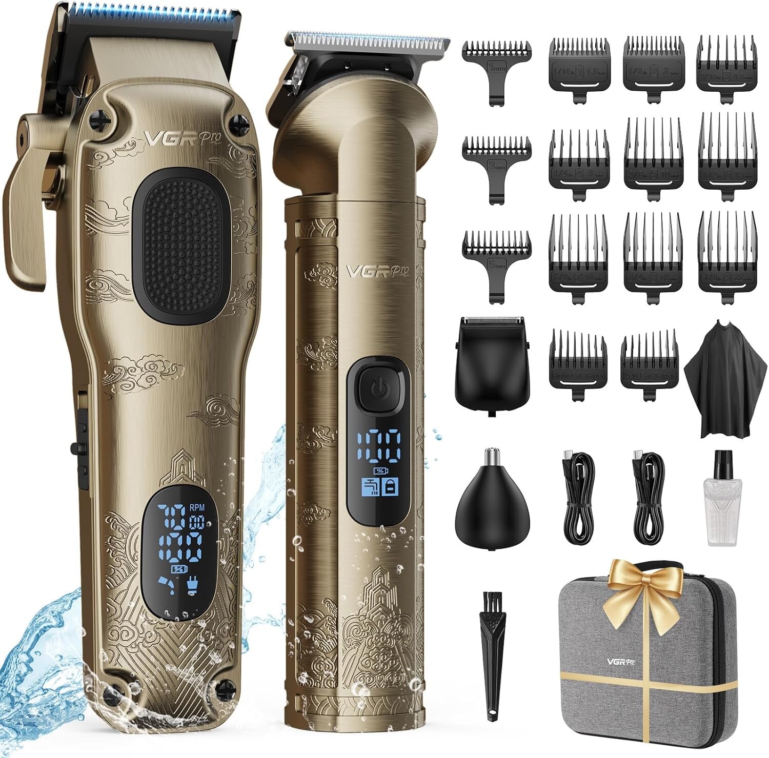 Bezdrátový Elektrický Zastřihovač Vlasů, Sada Vgr Pro