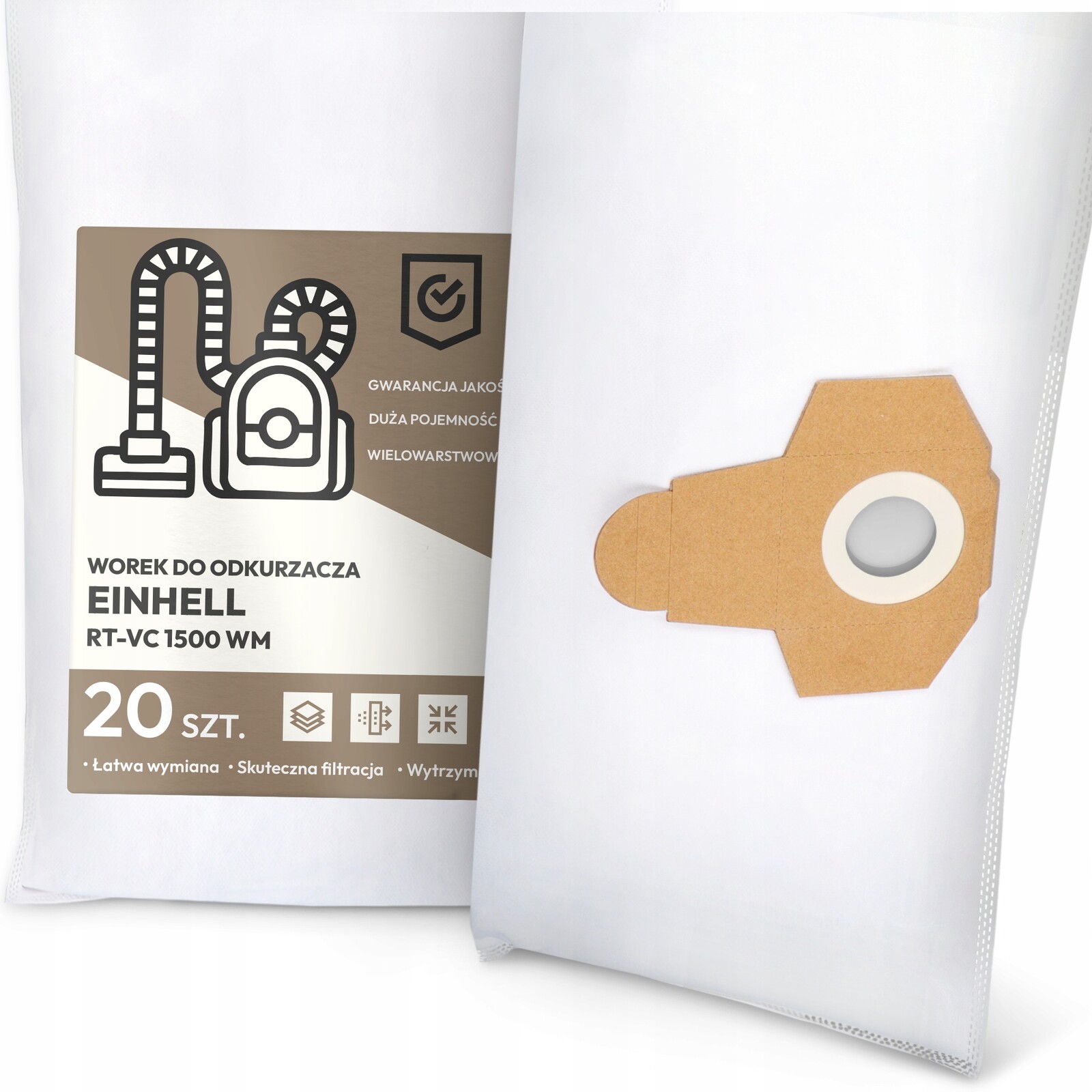 20 x Sáček do Vysavače Einhell Rt-vc 1500 Wm Syntetický Textilní Velký G9