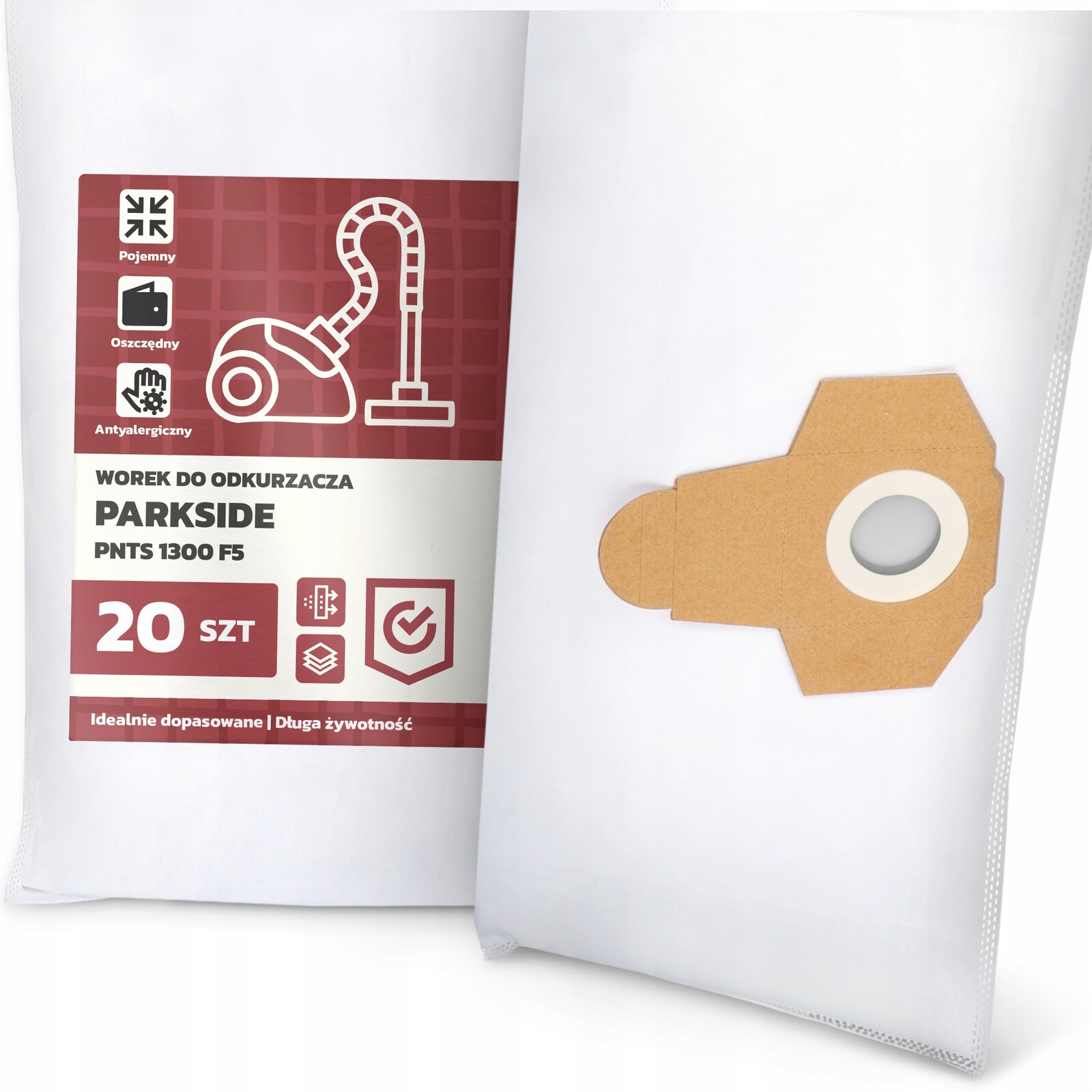 20 x Sáček do Vysavače Parkside Pnts 1300 F5 Syntetický Textilní Velký G9