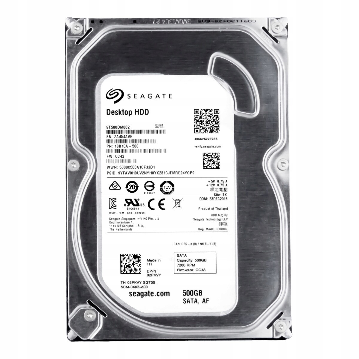 Dell 02PKVY 500GB 7.2K 16MB Sata III 3.5'' ST500DM002