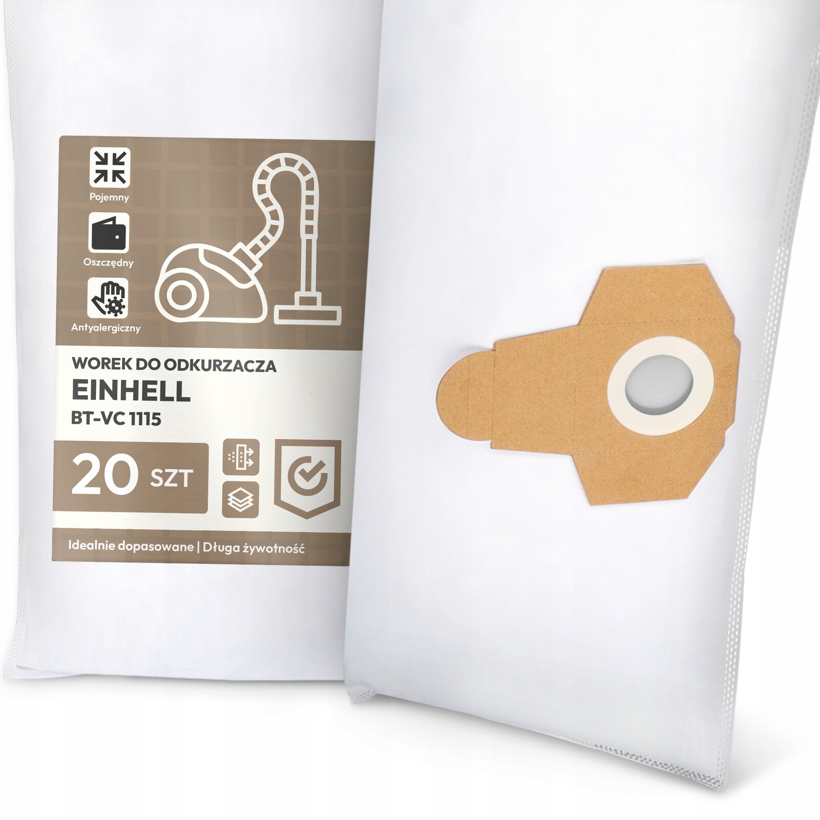 20 x Sáček do Vysavače Einhell Bt-vc 1115 Syntetický Textilní Velký G9