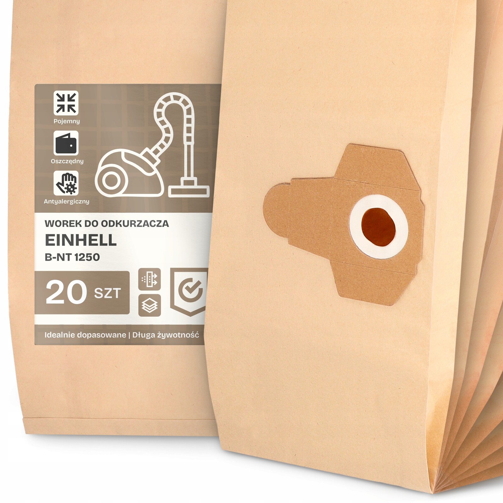 20 x Sáček Do Vysavače Einhell B-nt 1250 Papírový Velký Silný Sáčky 2A