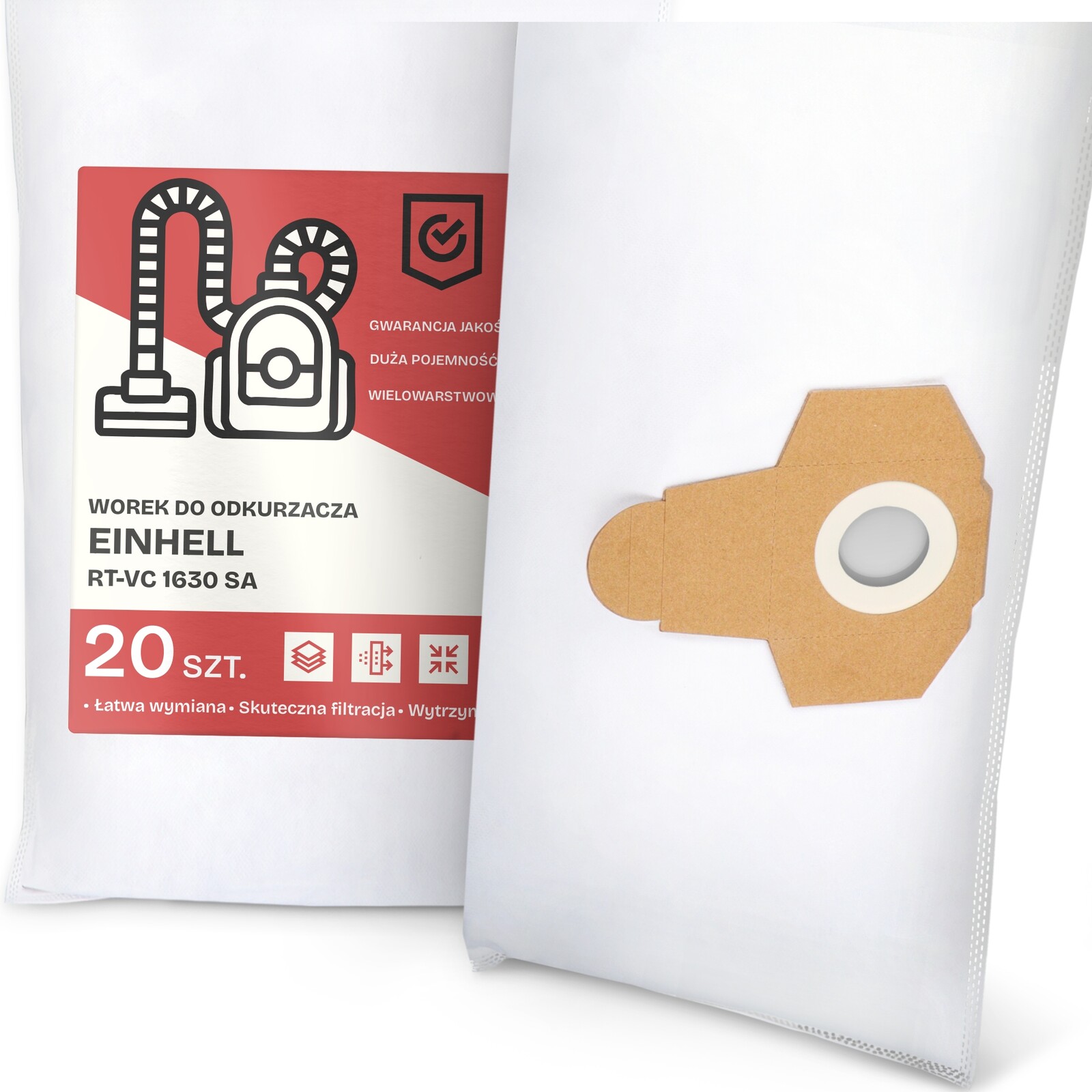 20 x Sáček do Vysavače Einhell Rt-vc 1630 Sa Syntetický Textilní Velký G9