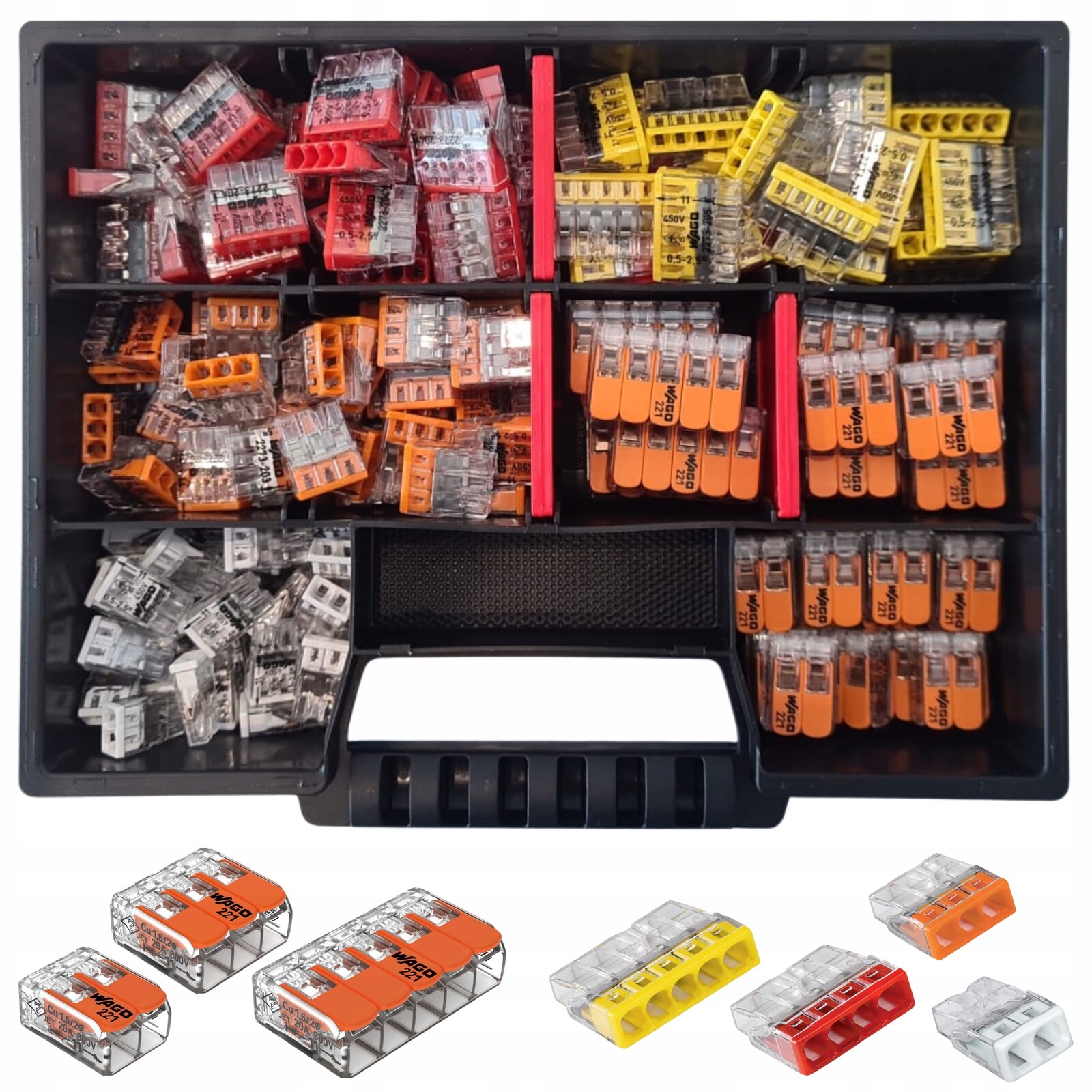 Sada spojek Wago 221-412, 413, 415; 2273-202, 203, 204, 205. MIX 165 ks