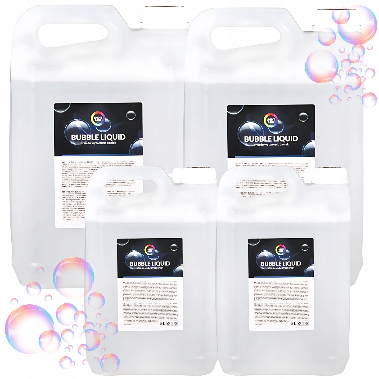Set 4x Tekutina Na Mýdlové Bubliny Profesionální Velké Bubliny Výkonná 5L