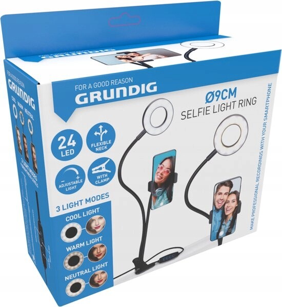 Grundig Držák telefonu 2v1 s jednou svítilna 24 Led