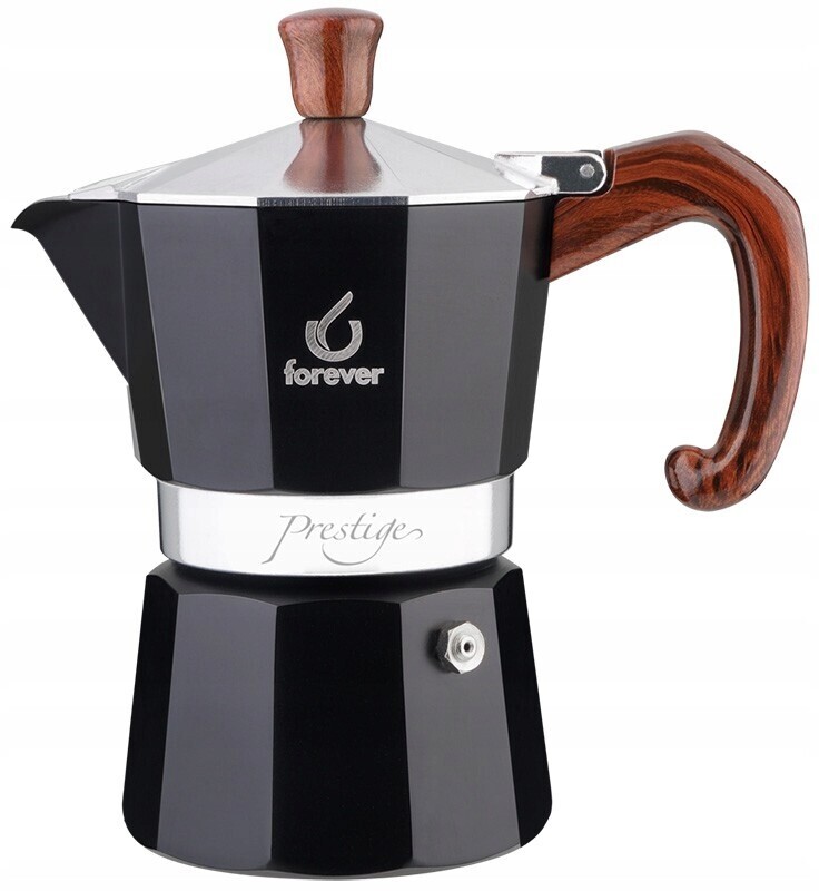 Aluminiová káva 3 Tz Forever Moka Prestige Radica Černá