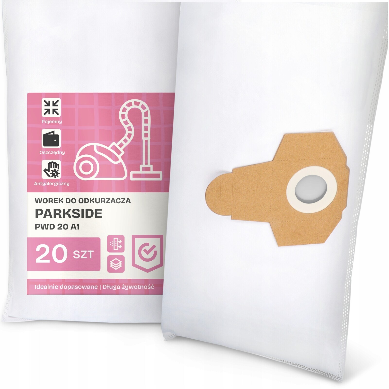 20 x Sáček do Vysavače Parkside Pwd 20 A1 Syntetický Textilní Velký G9