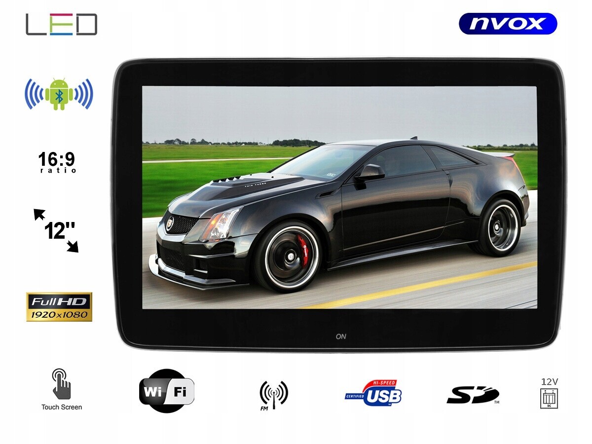 Automobilový monitor Mercedes s Led diodou 12 palců FullHD Android Usb Sd