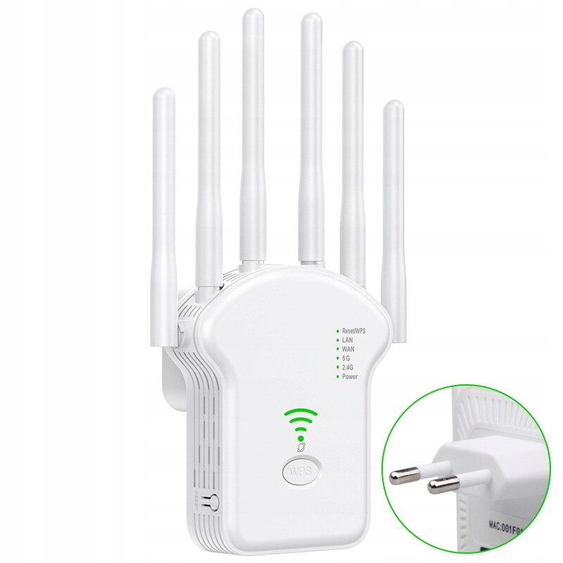 Zesilovač Signálu Wi-Fi Repeater Sítě 1200Mbps 802.11ac/11a/11b/11g/11n