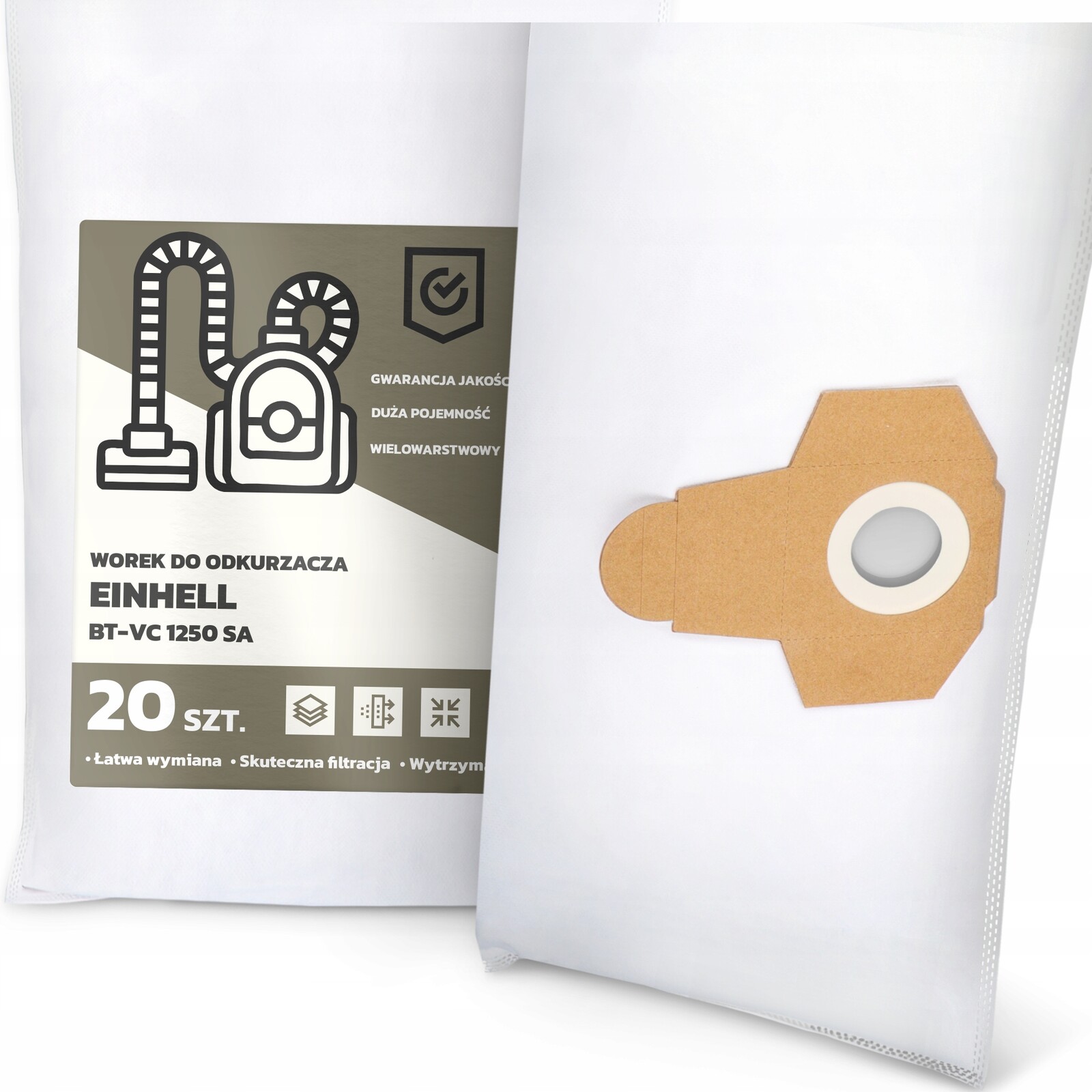 20 x Sáček do Vysavače Einhell Bt-vc 1250 Sa Syntetický Textilní Velký G9