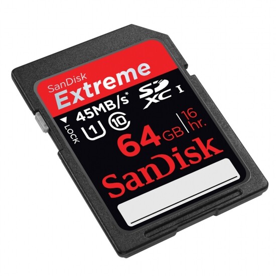 64GB paměťová karta Sandisk Extreme Sd XC 45MB/s C1