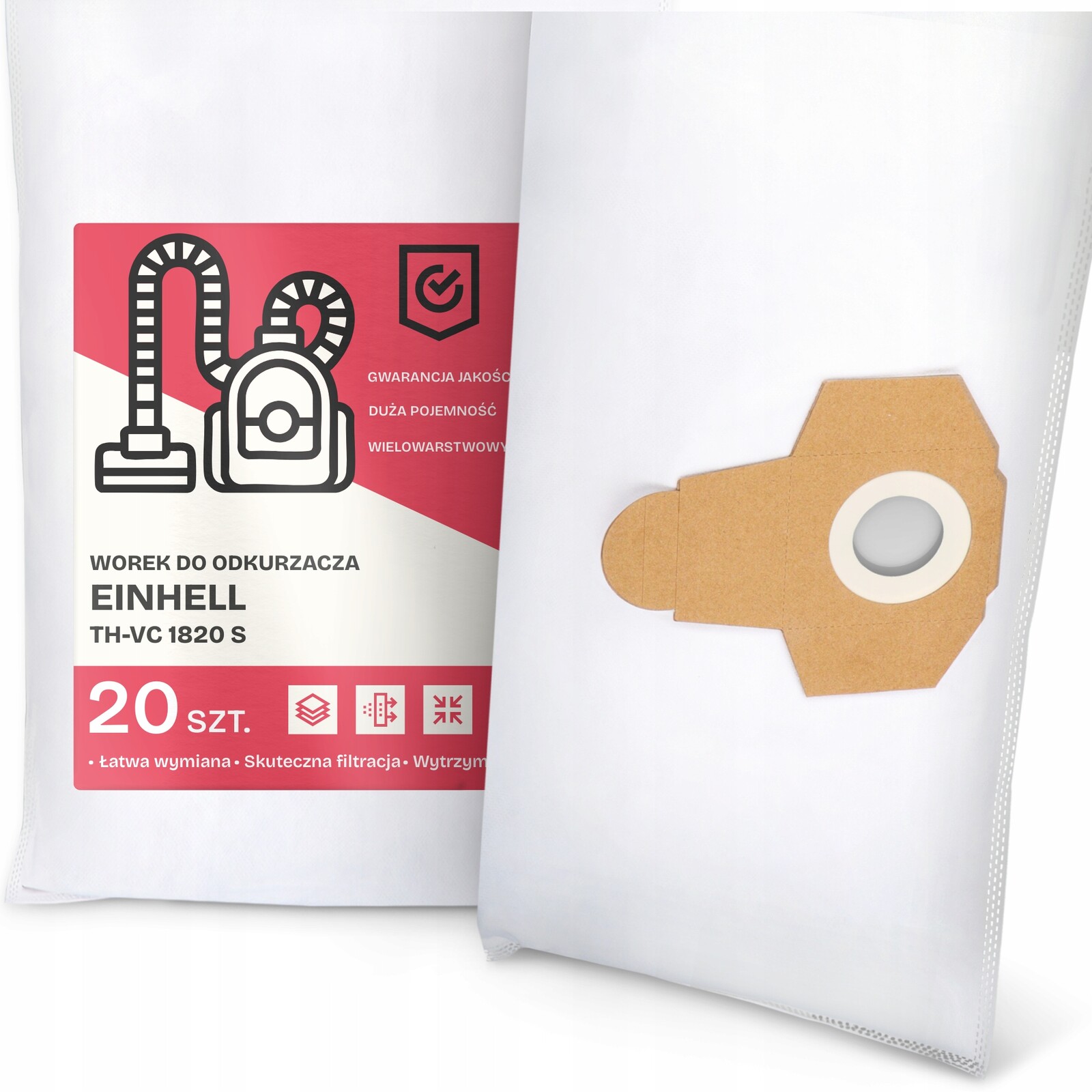 20x Sáček do Vysavače Einhell Th-vc 1820 S Syntetický Textilní Velký G9