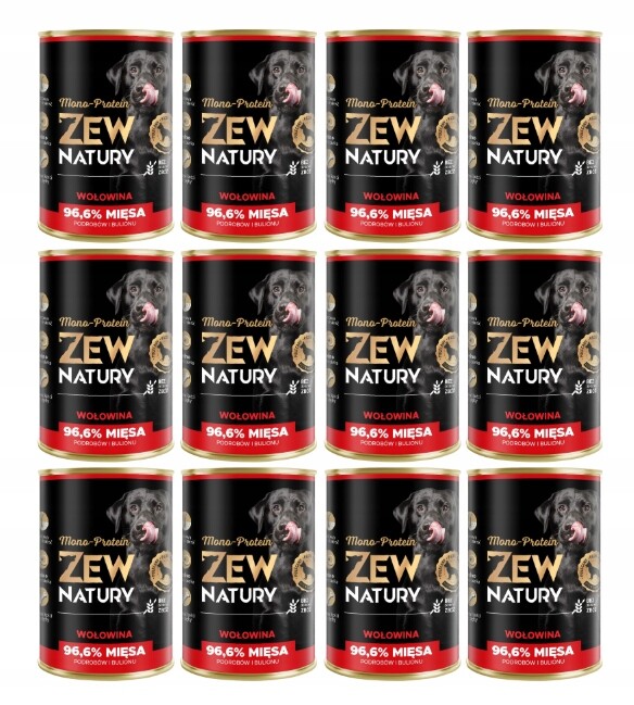 Zew Natury s hovězím masem 12x400 g Vlhké Krmivo pro psy Monoproteinové
