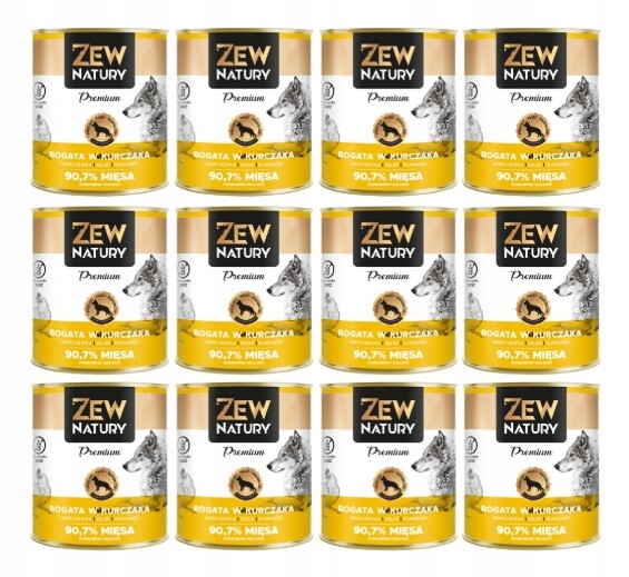 Zew Natury Premium Bohaté na kuřecí maso 12x800 g Krmivo pro dospělé psy