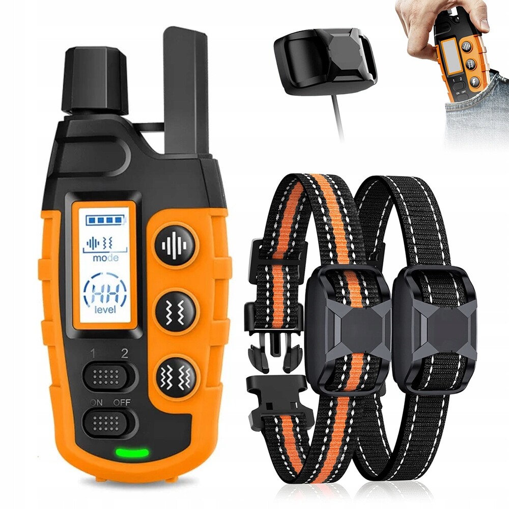 2X Elektrický Obojek Pro Psa IP67 Voděodolný S LCD Displejem