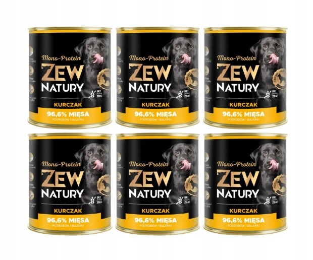 Zew Natury s kuřecím masem 6x800 g Vlhké Krmivo Monoproteinové pro psy
