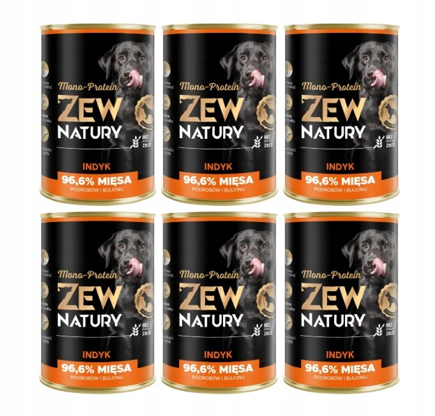 Zew Natury Krůta pro dospělého psa 6x400g Vlhké Krmivo Monoprotein