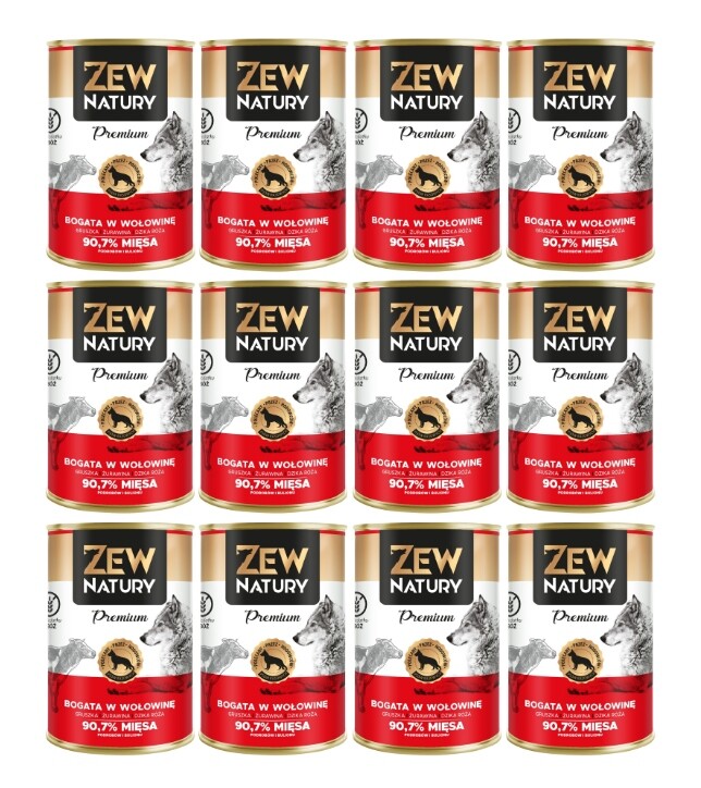 Zew Natury Premium Bohaté na hovězí maso 6x800g Vlhké Krmivo pro psy