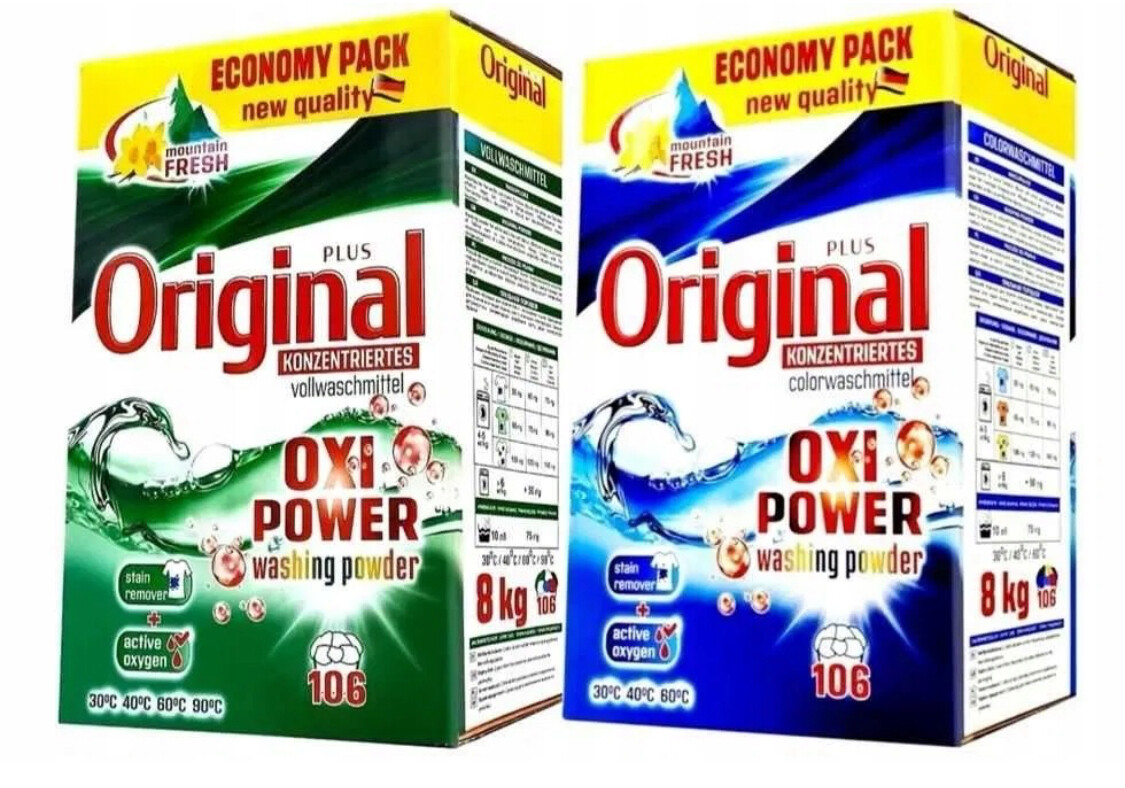 Sada 2 x Prací prášek Original 2 x 8 kg univerzální barva