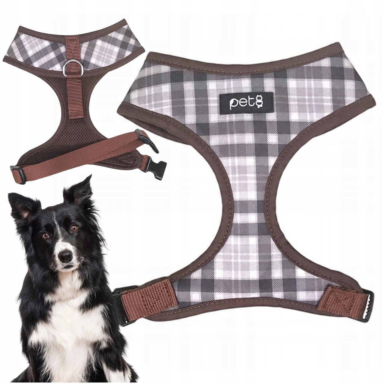 Beztlakové Postroje Pro Psa, Prodyšné, Elegantní, Hnědé, Velikost L