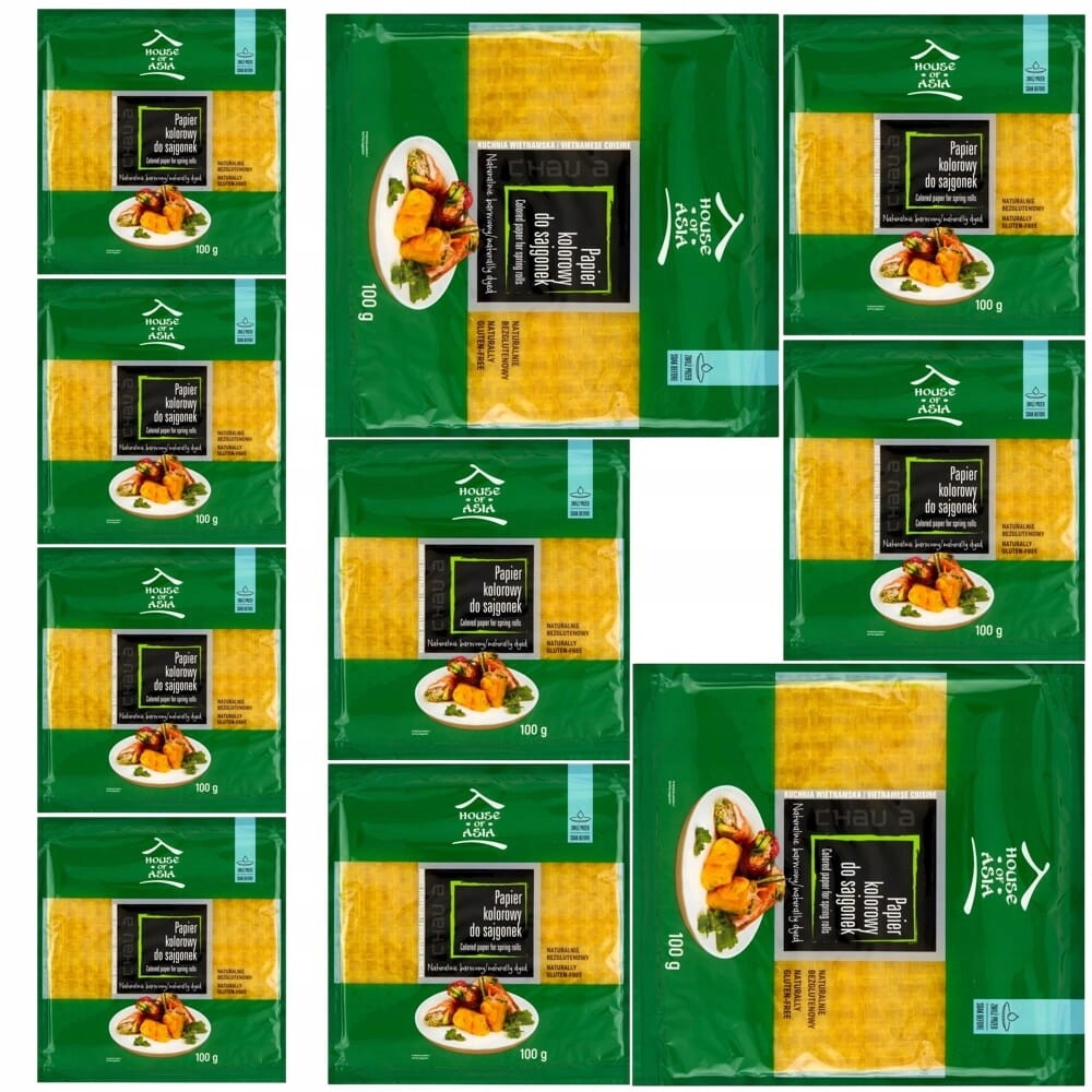 10 x Rýžový papír Barevný na jarní závitky a jarní závitky 100 g House Of Asia