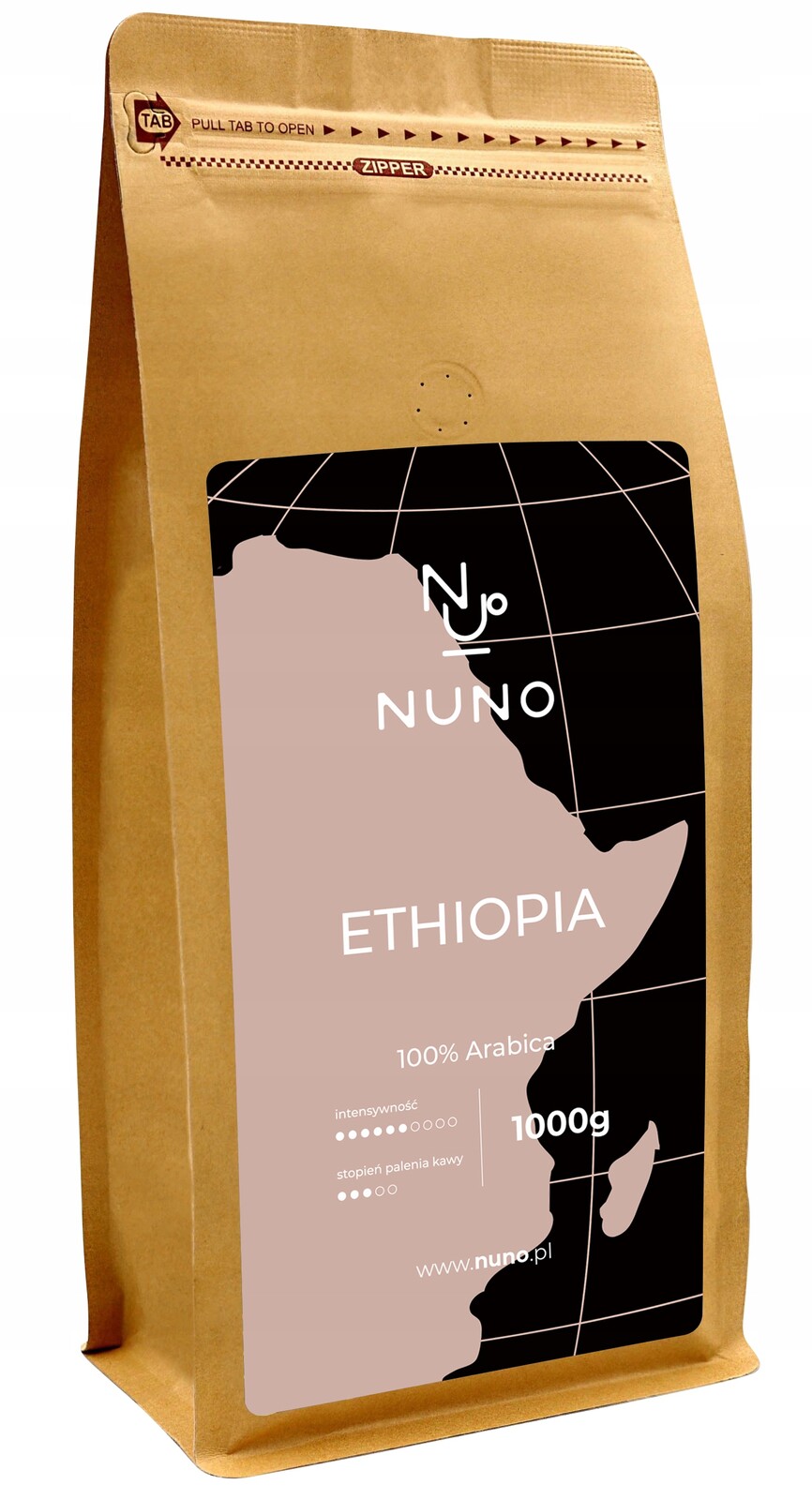 Káva Zrnková 1 kg Arabica 100% Čerstvě pražená Ethiopia Pražírna Kávy Nuno