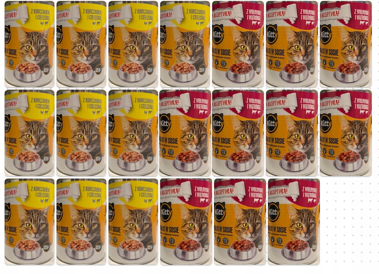 Vlhké krmivo Kitty mix chutí 20x415 g 8300 kg