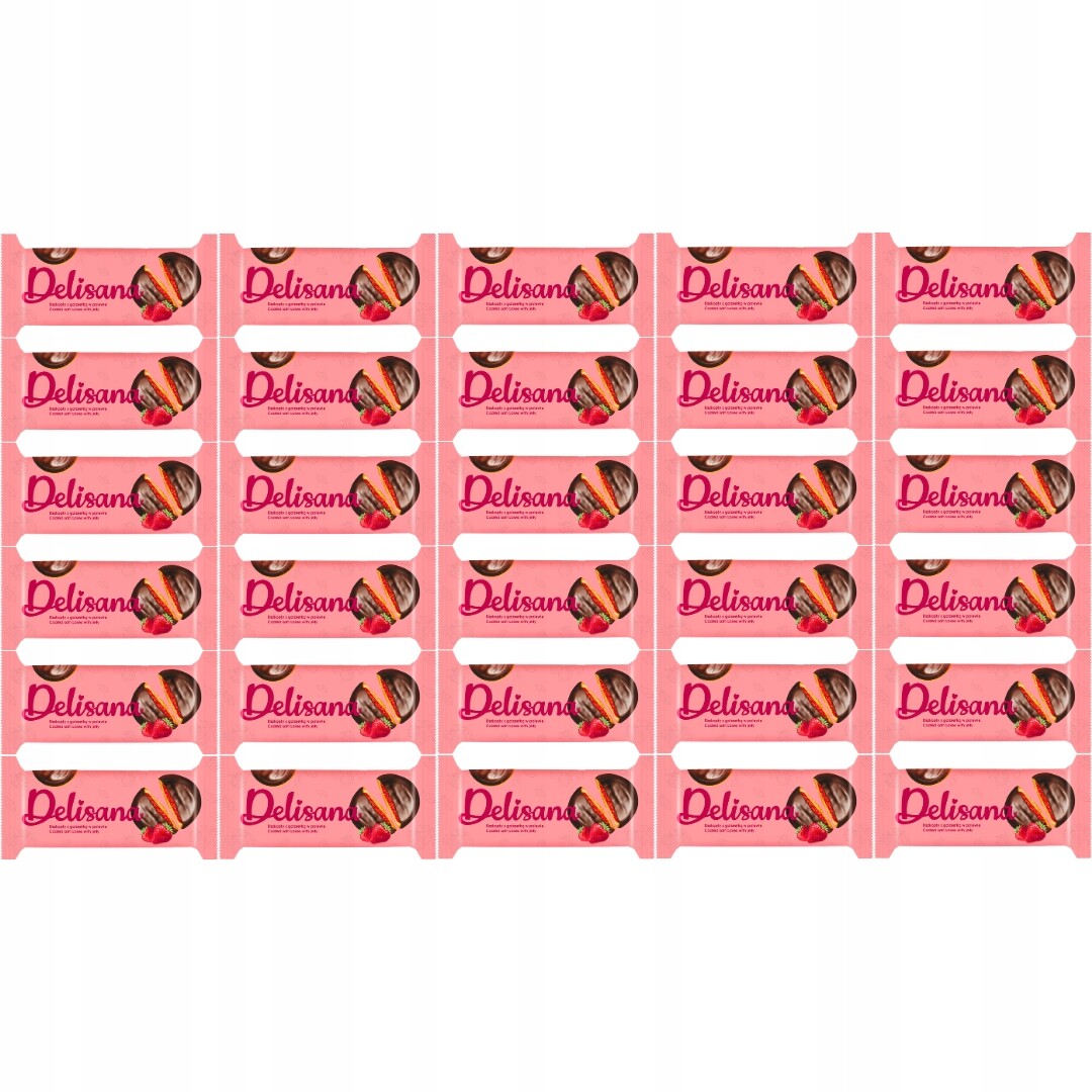 Delisana piškoty s jahodovým želé v čokoládě 135 g x 30 kusů