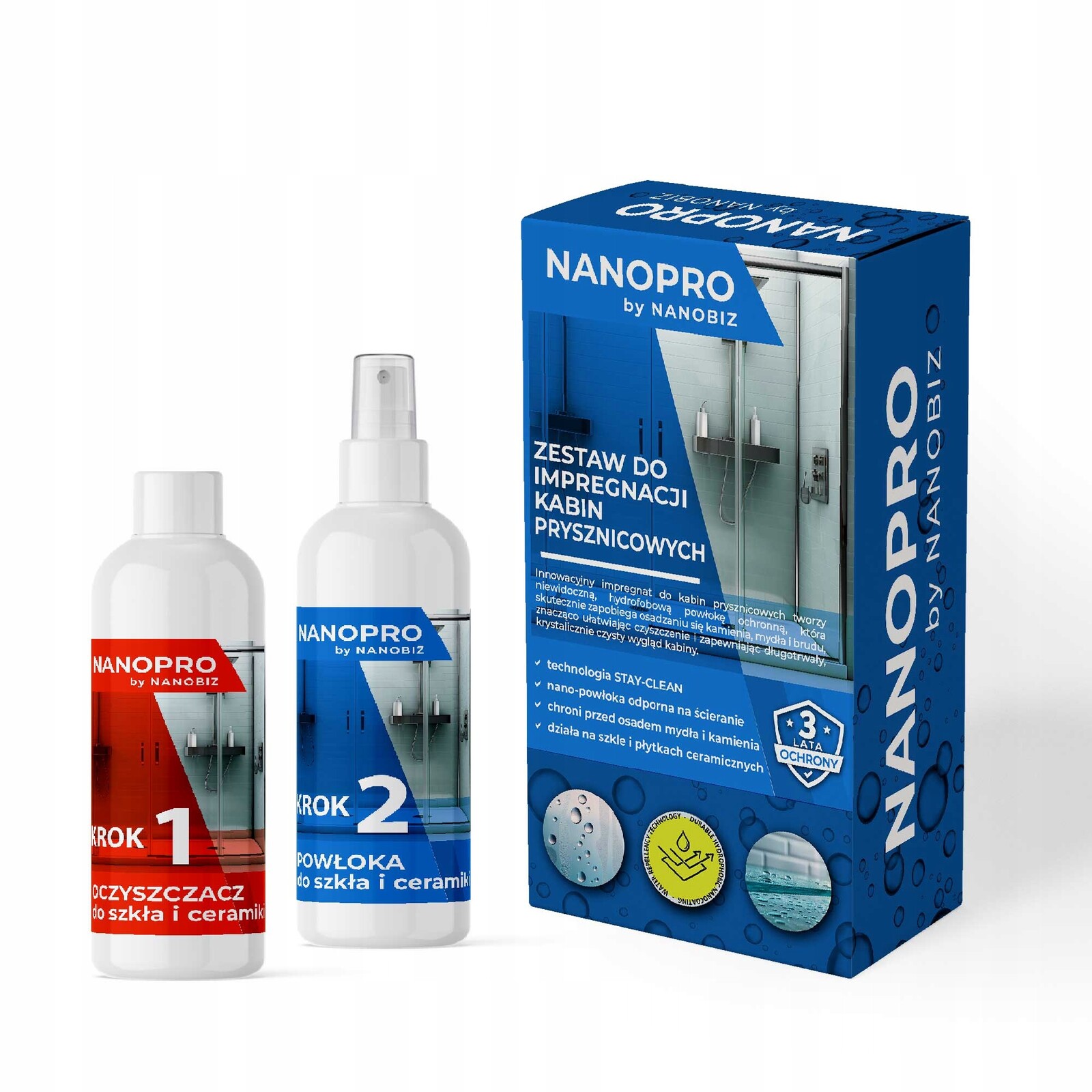 Nanopro sada pro impregnaci sprchových koutů 100 ml/100 ml