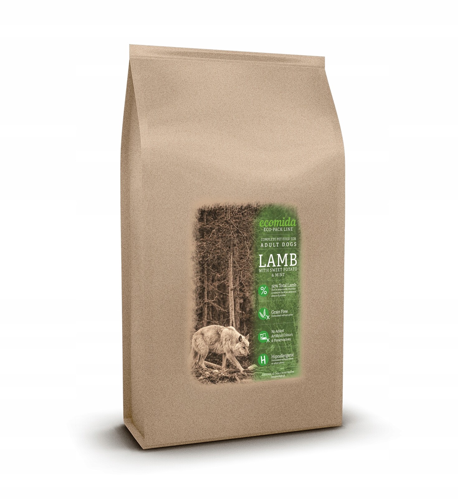 Ecomida Bez obilovin Monoproteinová Hypoalergenní jehněčí maso 6 kg Dospělý pes