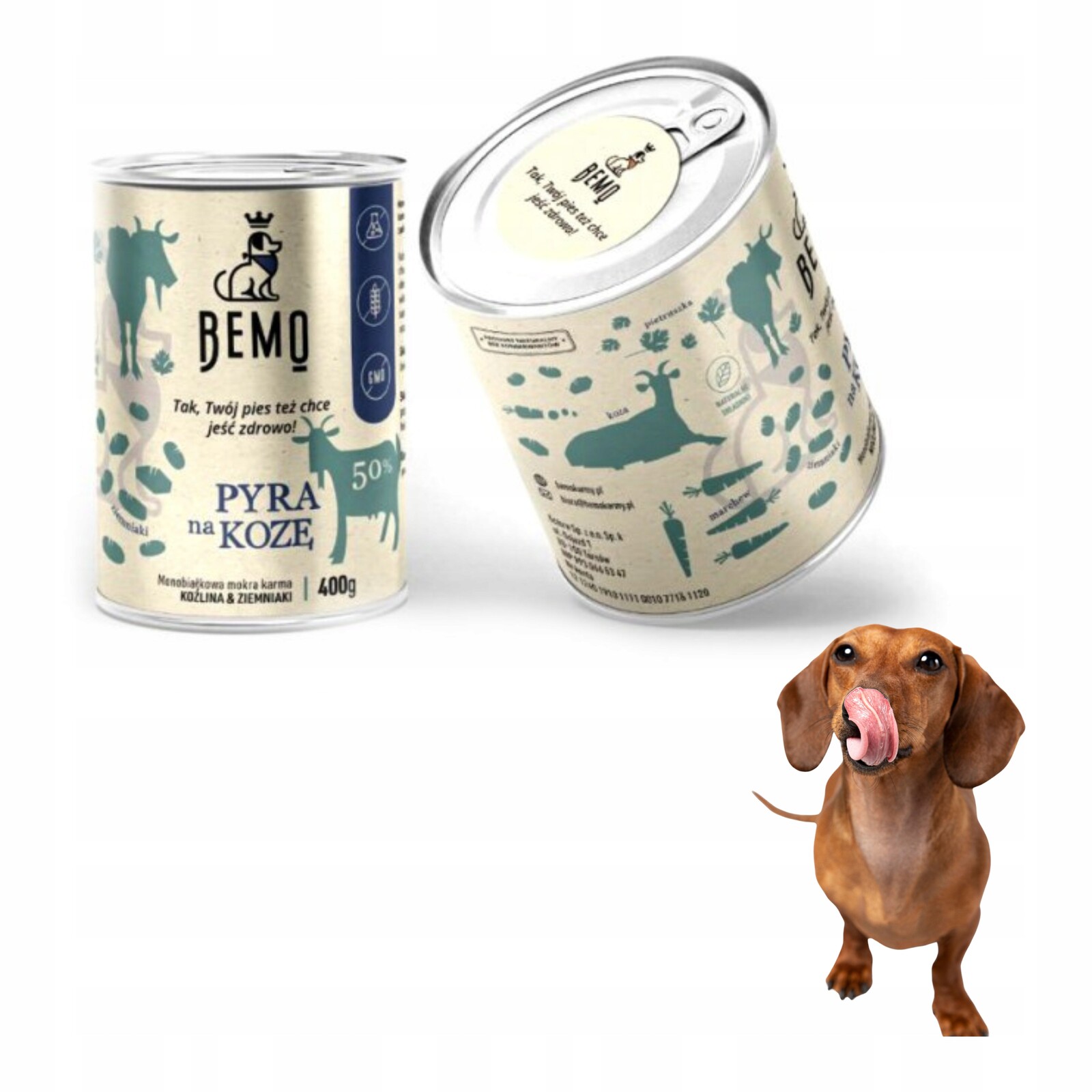 Vlhké krmivo pro psy Bemo 6x400 g Pyra Na Kozu, kůzlina v konzervě, monoproteinová