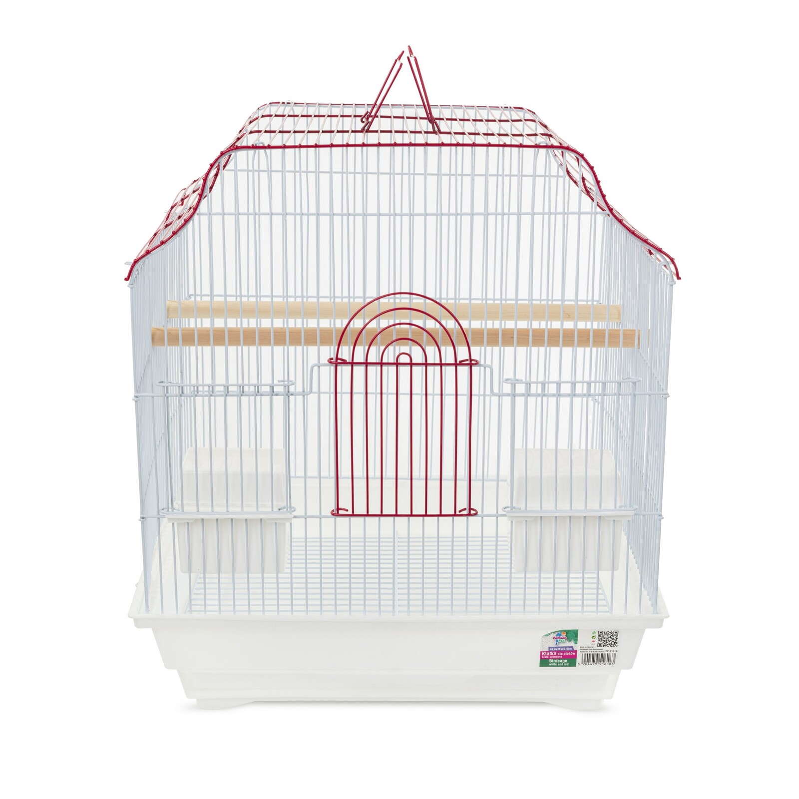 Klec pro ptáky 40.6x36x45.5 cm bílo červená