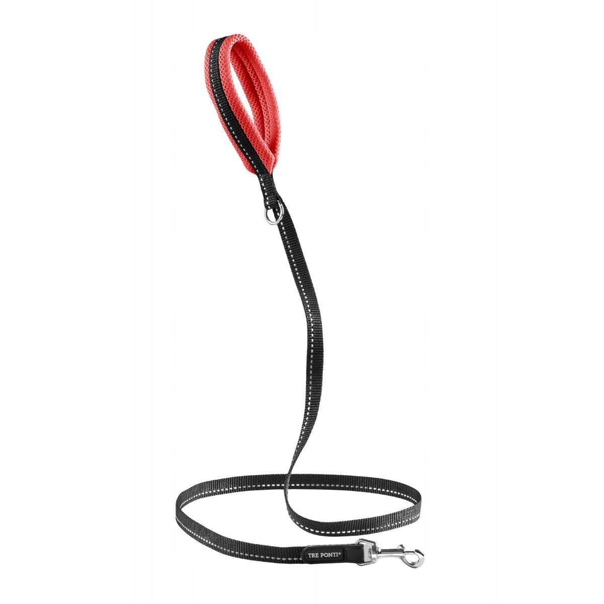 Tre Ponti Vodítko s úchytem Mesh červená 180 cm