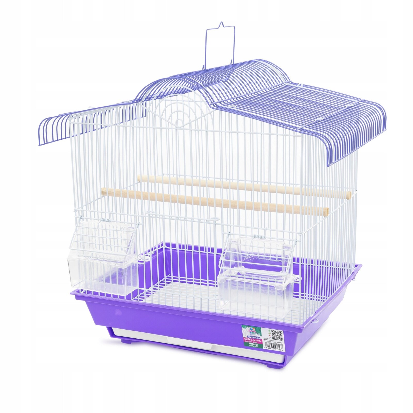 Klec pro ptáky 36x29x40 cm fialovo-bílá