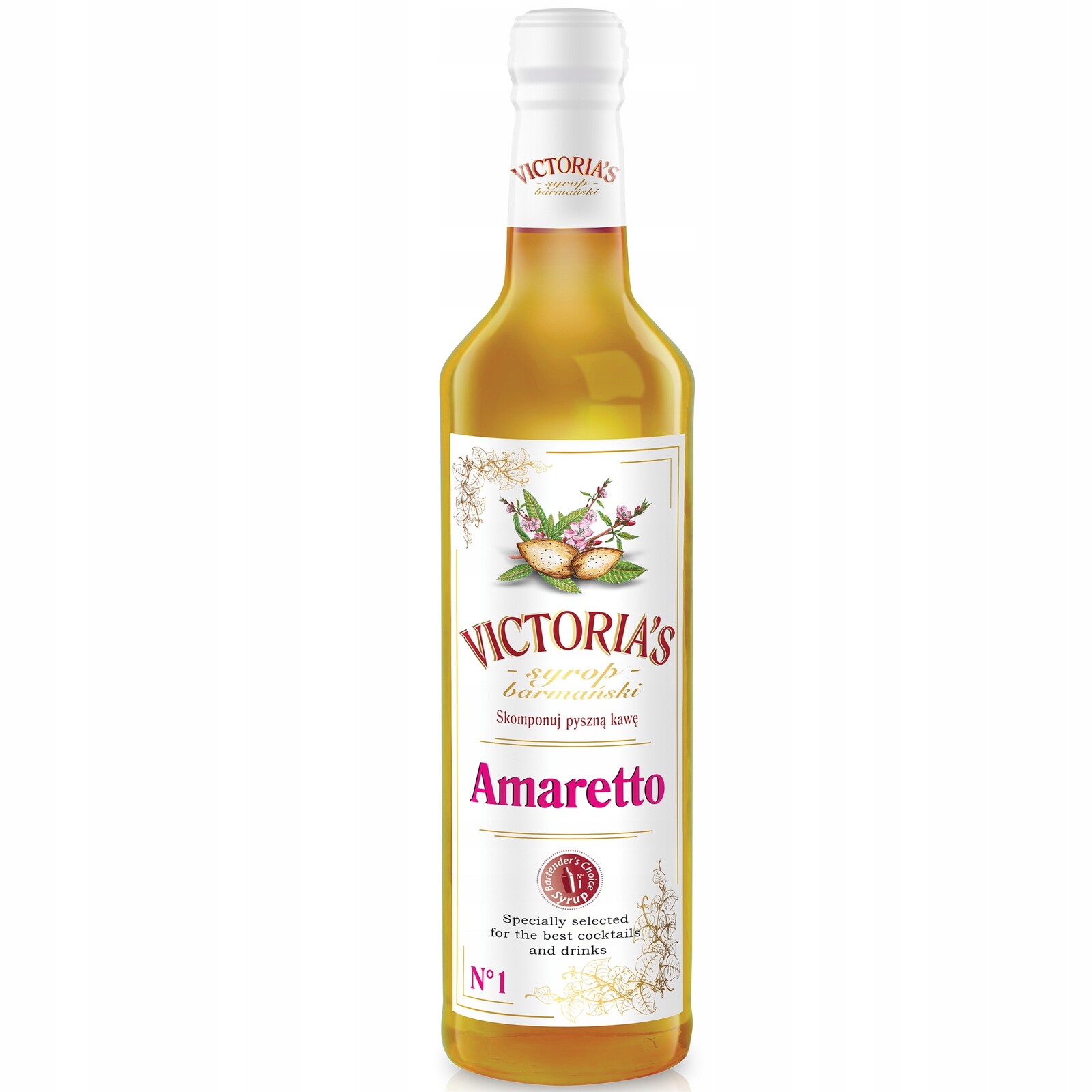 Barmanský sirup do kávových nápojů a dezertů Victoria Cymes Amaretto 490 ml