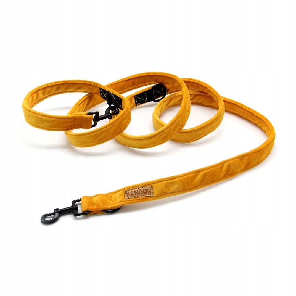 KenDog Vodítko přepínací Velvet Yellow 200 cm velurová