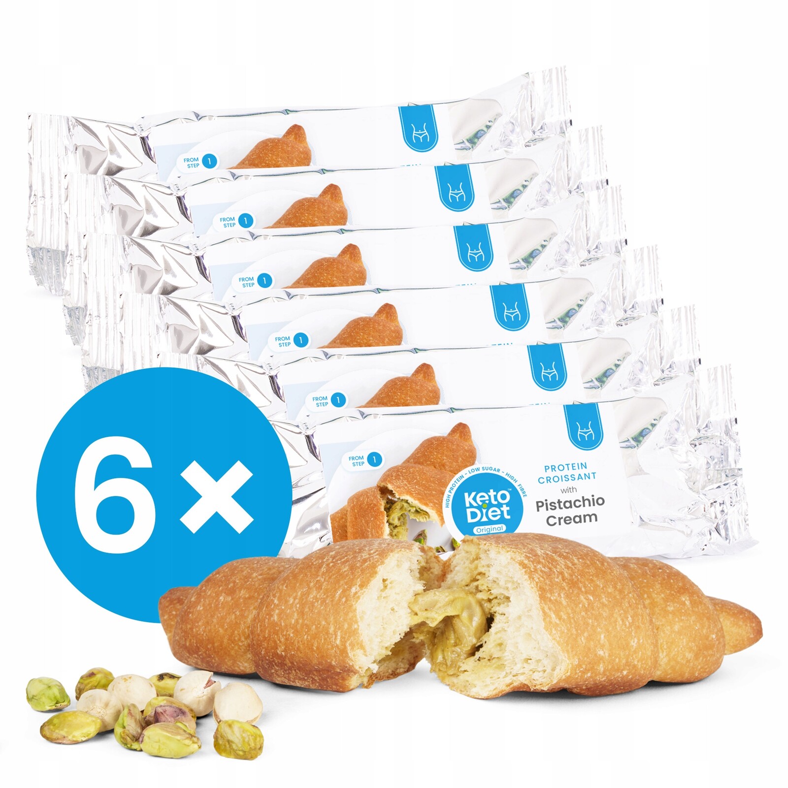 Proteinový croissant s pistáciovou náplní Multipack (6 ks 6 porcí)