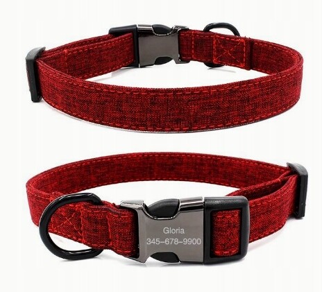 Látkový obojek Vaše gravírování Libovolný Nápis Červená L