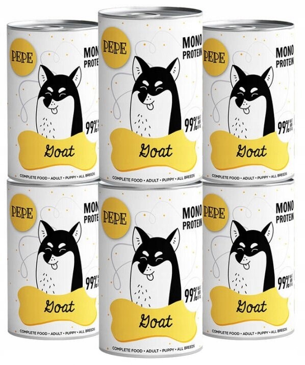 Paka Zwierzaka Pepe Krmivo pro psy Goat Koza 6x400g