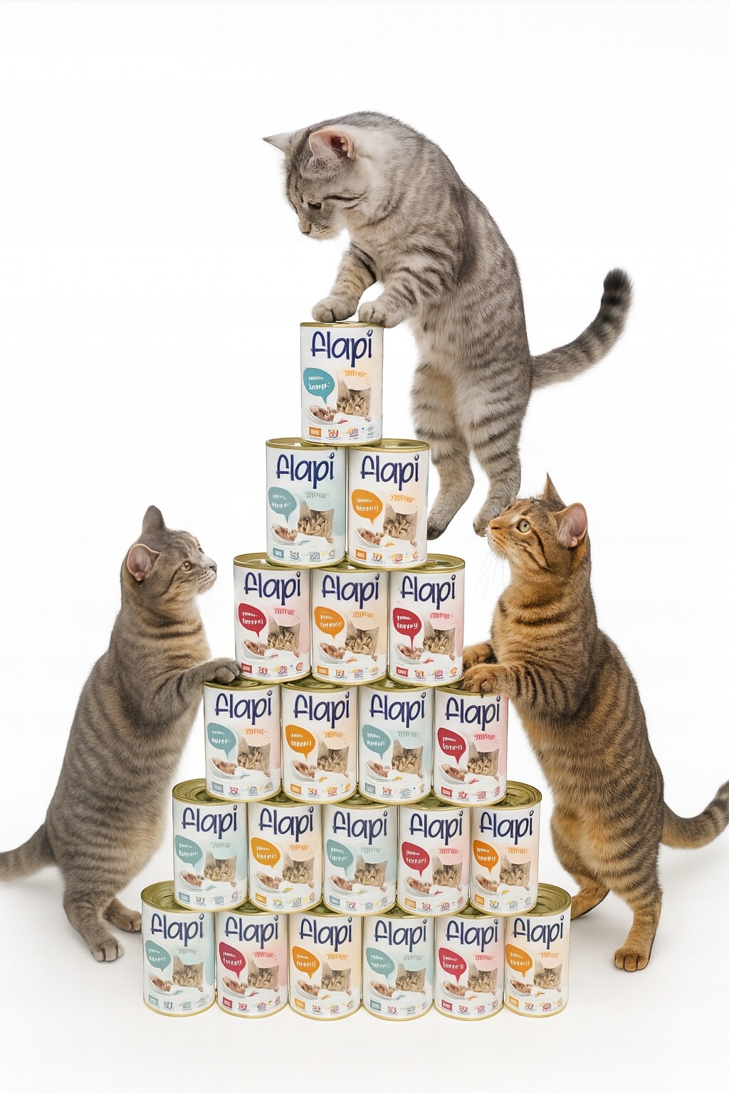 Mokré Krmivo Pro Kočky V Omáčce S Kuřecím Masem, Hovězím Masem, Rybou 24 Konzerv x 415 G