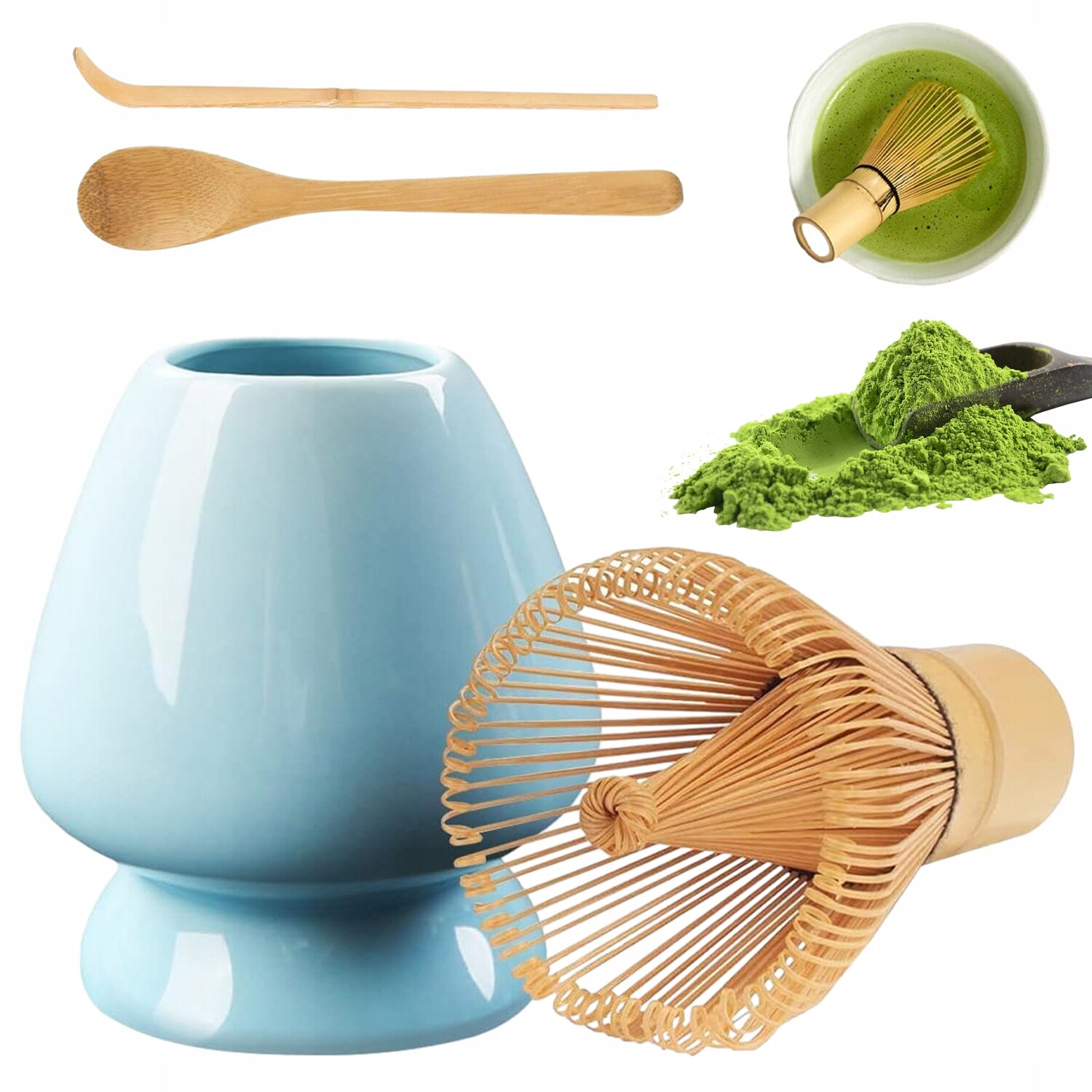 4V1 Sada Na Čaj Matcha Z Bambusu, Vysoká Kvalita Pro Milovníky Matchy