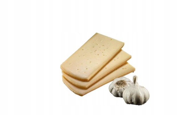 Švýcarský sýr Raclette Knoblauch 500 g Originální s česnekem