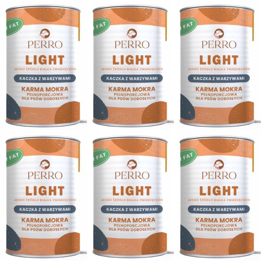 Vlhké krmivo pro psy Perro Light kachna se zeleninou 6 x 400 g