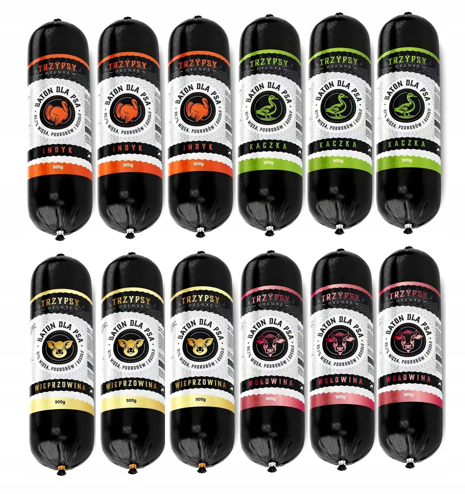 Krmivo Tyčinka nové generace Monoproteinová Trzypsy 12x900g Mix 4 příchutí