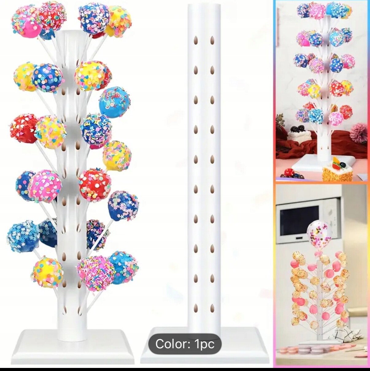 Dřevěný stojan na lízátka – bílý