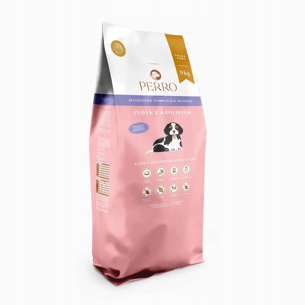 Perro Krůta s králíkem krmivo pro suchá štěňata 9 kg